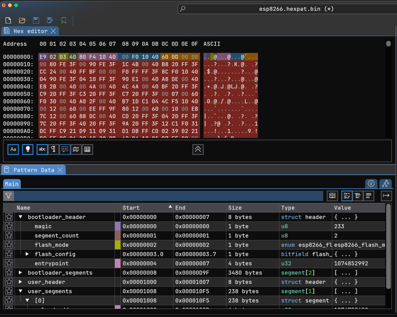 Example firmware in ImHex