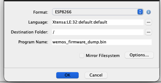 Ghidra's open file dialog